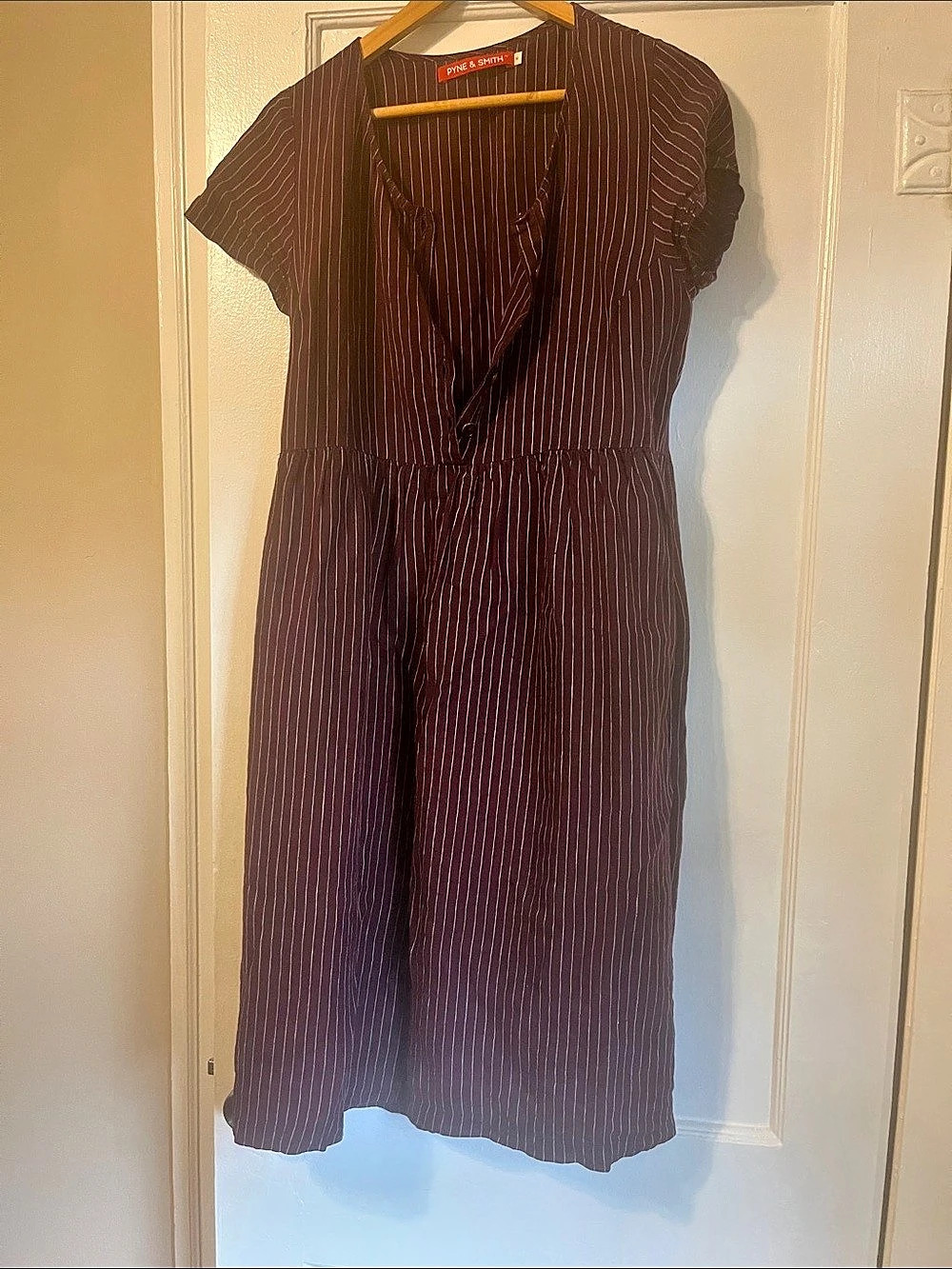 Pyne & Smith Model No. 12 Dress purple stripe size medium